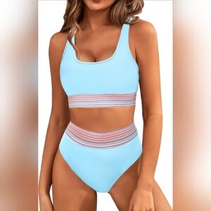Blue One Piece‎ Swimsuit with Sporty Design